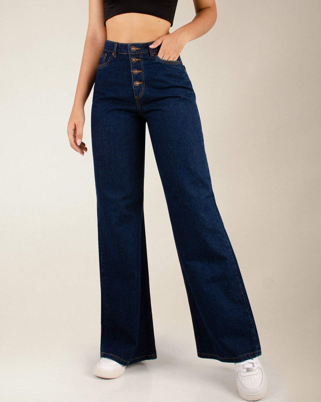 JEAN MOM FLARE RIGIDO TIRO ALTO 4218