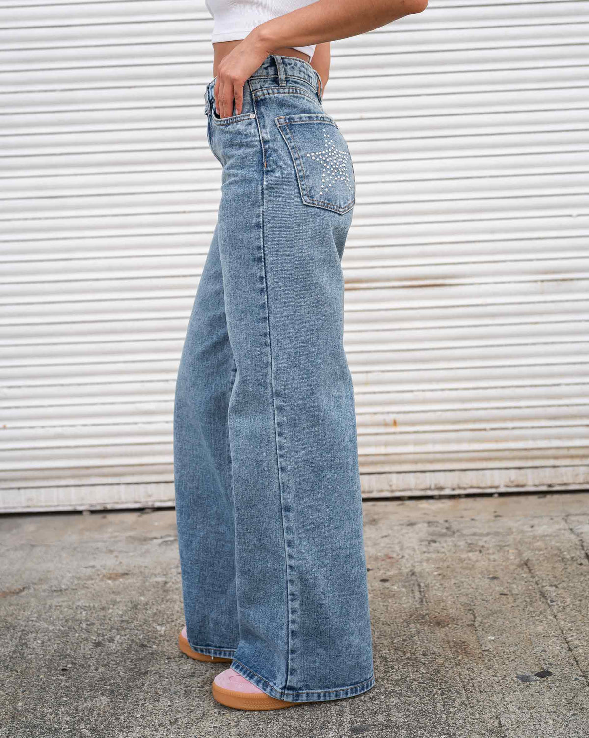 JEAN WIDE LEG RIGIDO TIRO ALTO 4340