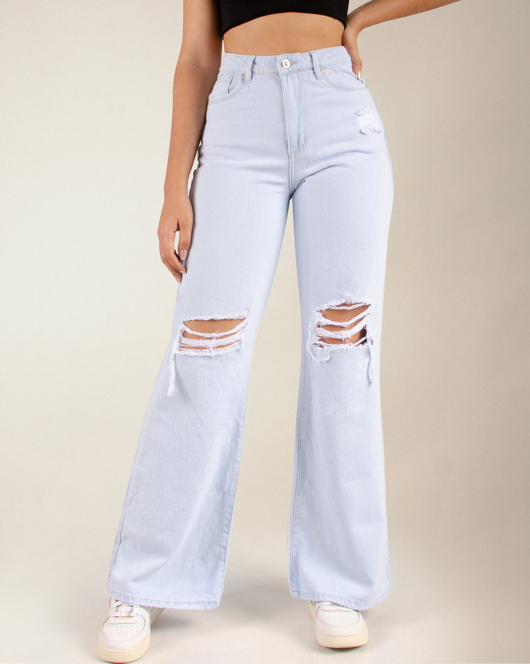 JEAN MOM FLARE RIGIDO TIRO ALTO 4196-2
