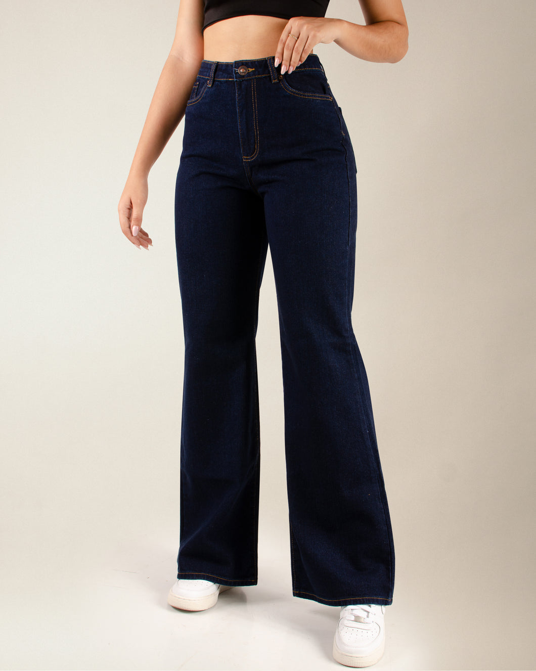 JEAN MOM FLARE RIGIDO TIRO ALTO 4224
