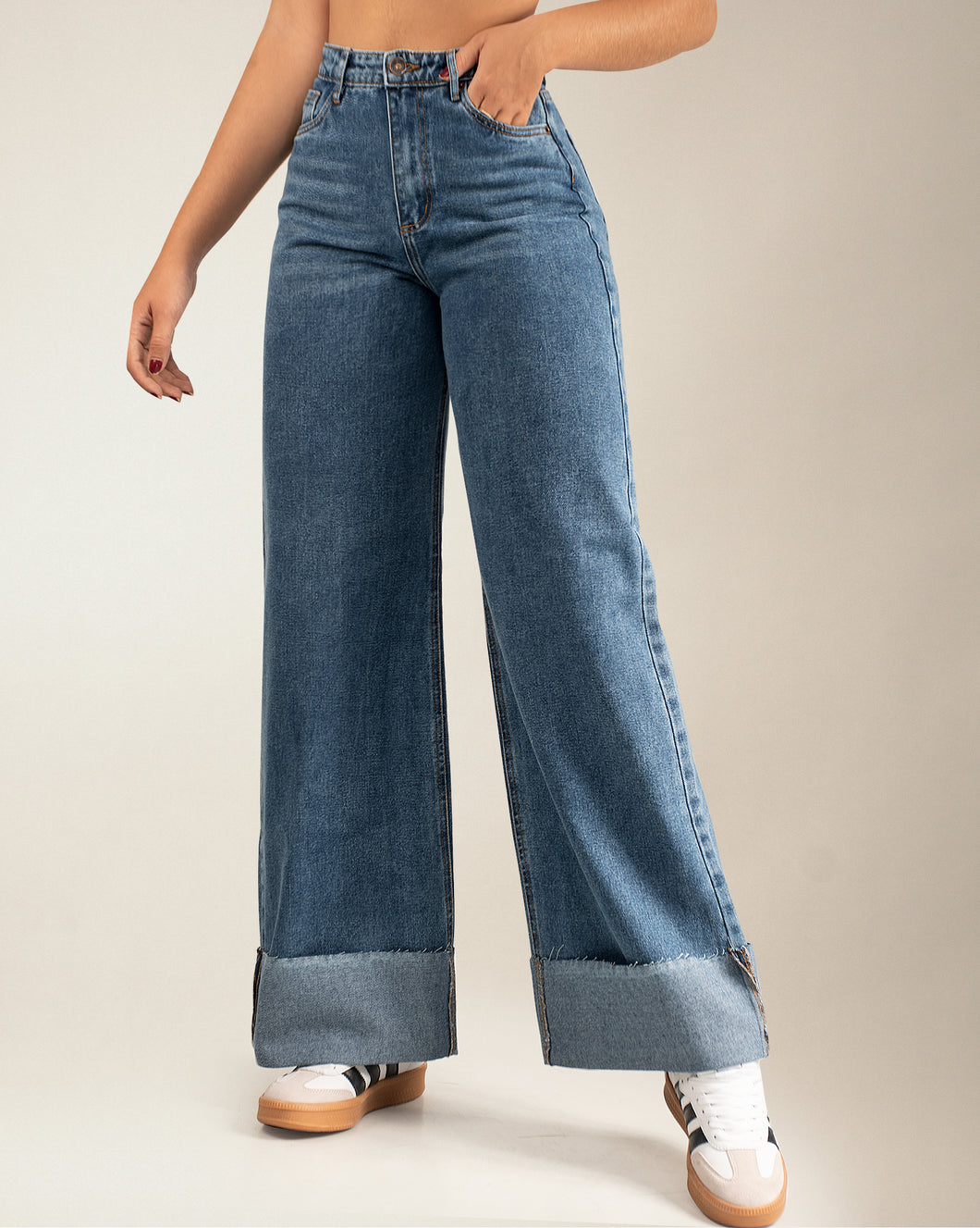 JEAN WIDE LEG RIGIDO TIRO ALTO 4262
