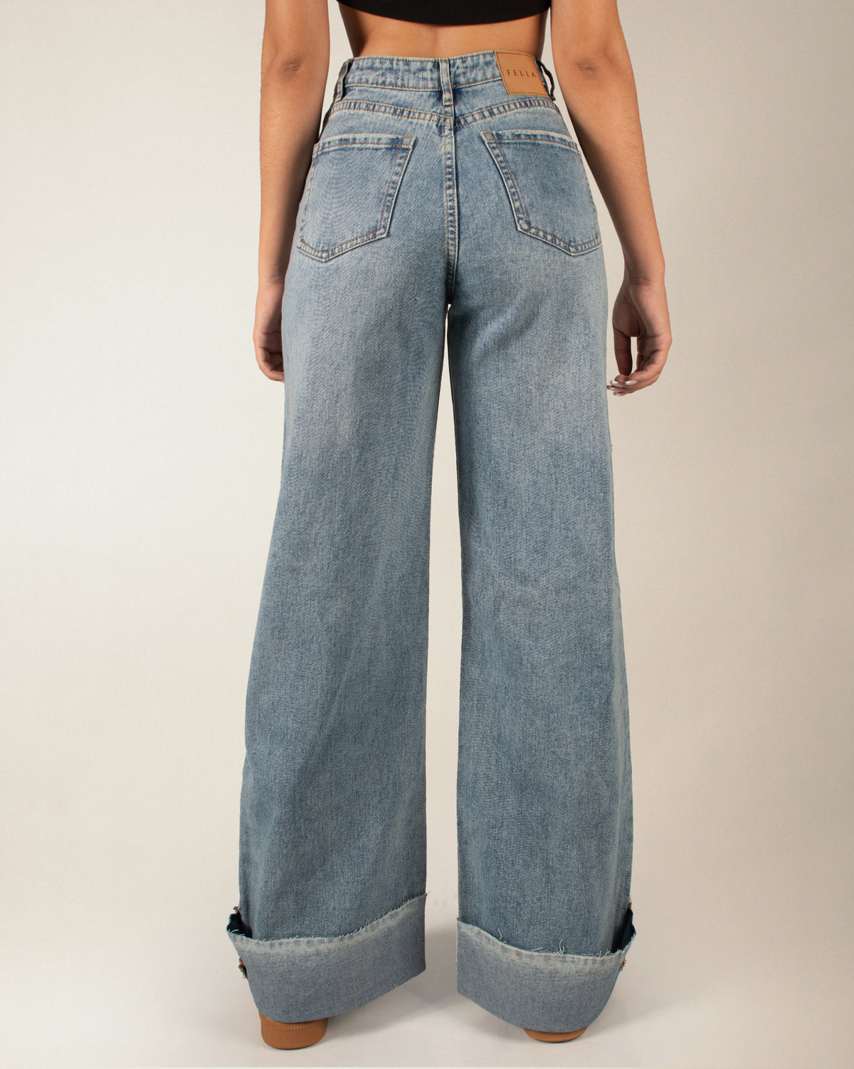 JEAN WIDE LEG RIGIDO TIRO ALTO 4262 CLARO