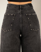 Cargar imagen en el visor de la galería, JEAN WIDE LEG RIGIDO TIRO MEDIO GRIS OSCURO 4269
