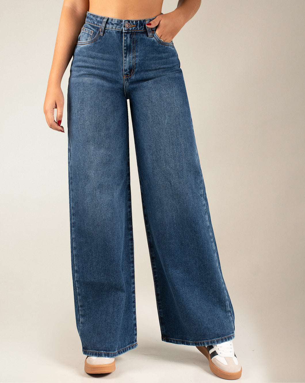 JEAN WIDE LEG RIGIDO TIRO ALTO 4271