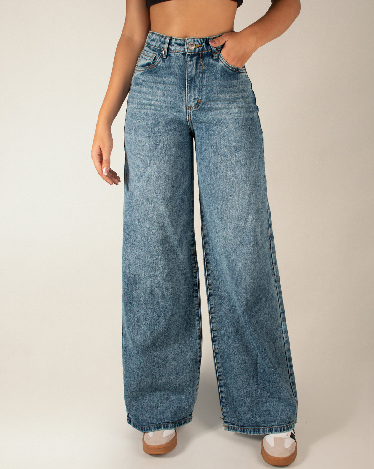 JEAN WIDE LEG RIGIDO TIRO ALTO 4340