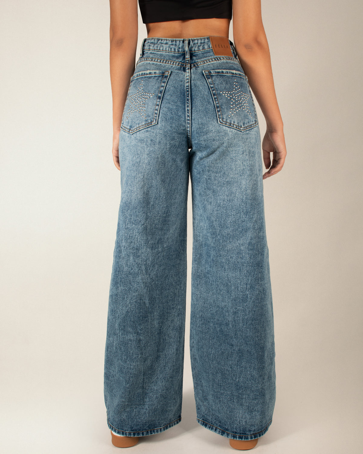JEAN WIDE LEG RIGIDO TIRO ALTO 4340